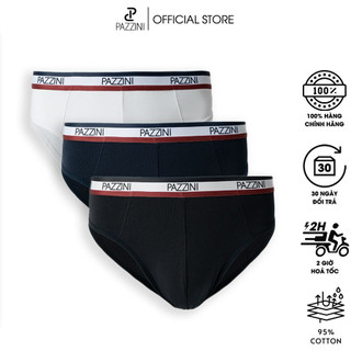 Combo 3 quần lót nam tam giác PAZZINI thun cotton cao cấp, quần sịp nam co giãn 4 chiều, thấm hút kháng khuẩn - BF001.