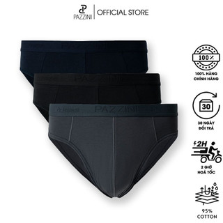 Combo 3 quần lót nam tam giác PAZZINI thun cotton cao cấp, quần sịp nam co giãn 4 chiều, thấm hút kháng khuẩn - BF002.