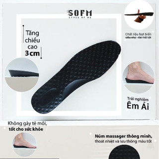 Lót giày tăng chiều cao 3cm cao su Non Hàng Xuất Khẩu (1 đôi)