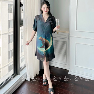 Đầm sơ mi lụa