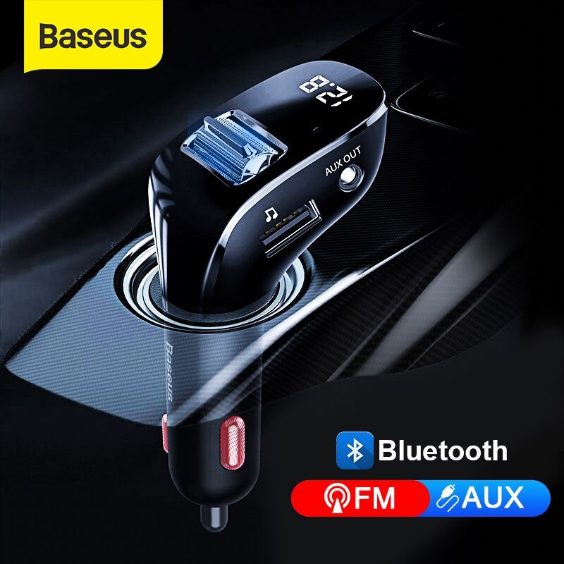 Tẩu Sạc Baseus Bluetooth 5.0 Streamer F40, kết nối điện thoại với ô tô tích hợp phát nhạc qua USB, sạc điện thoại
