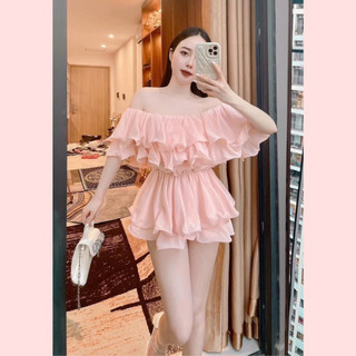 Váy trễ vai tầng công chúa đi chơi siêu xinh Đầm trễ vai bèo siêu xinh Đầm Trễ Vai Thời Trang Mùa Hè ÁO TẦNG TRỄ VAI NỮ