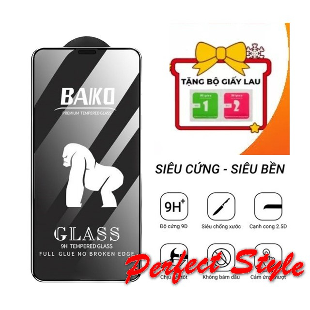 Cường lực Baiko Full màn  Vivo Y02 Y02S Y02T Y01 Y11 T1 T1X Y91 Y91c Y93 Y93s Y95 Y1s y81 Độ trong suốt chuẩn HD