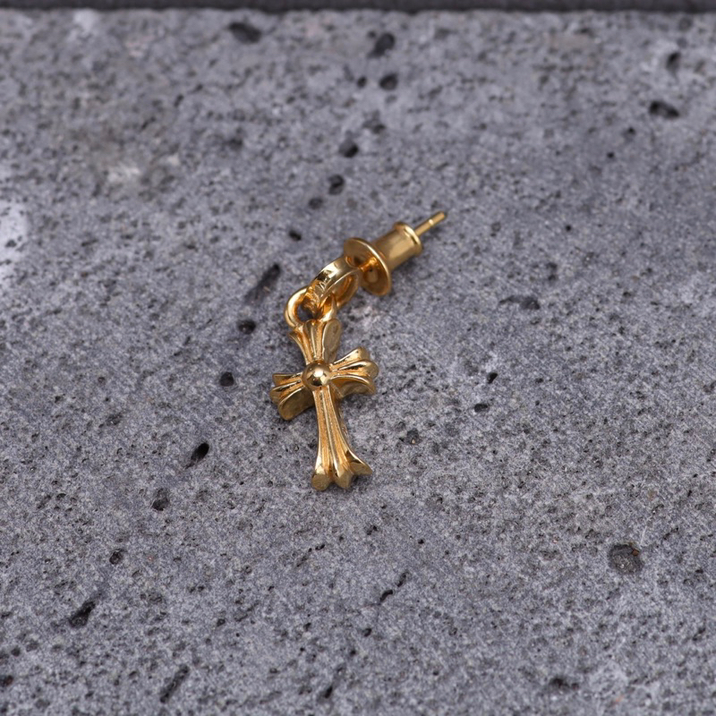 Bông tai cross mạ vàng 22k đính đá Best