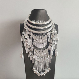 Kiêng cổ bạc dân tộc , kiềng cổ boho