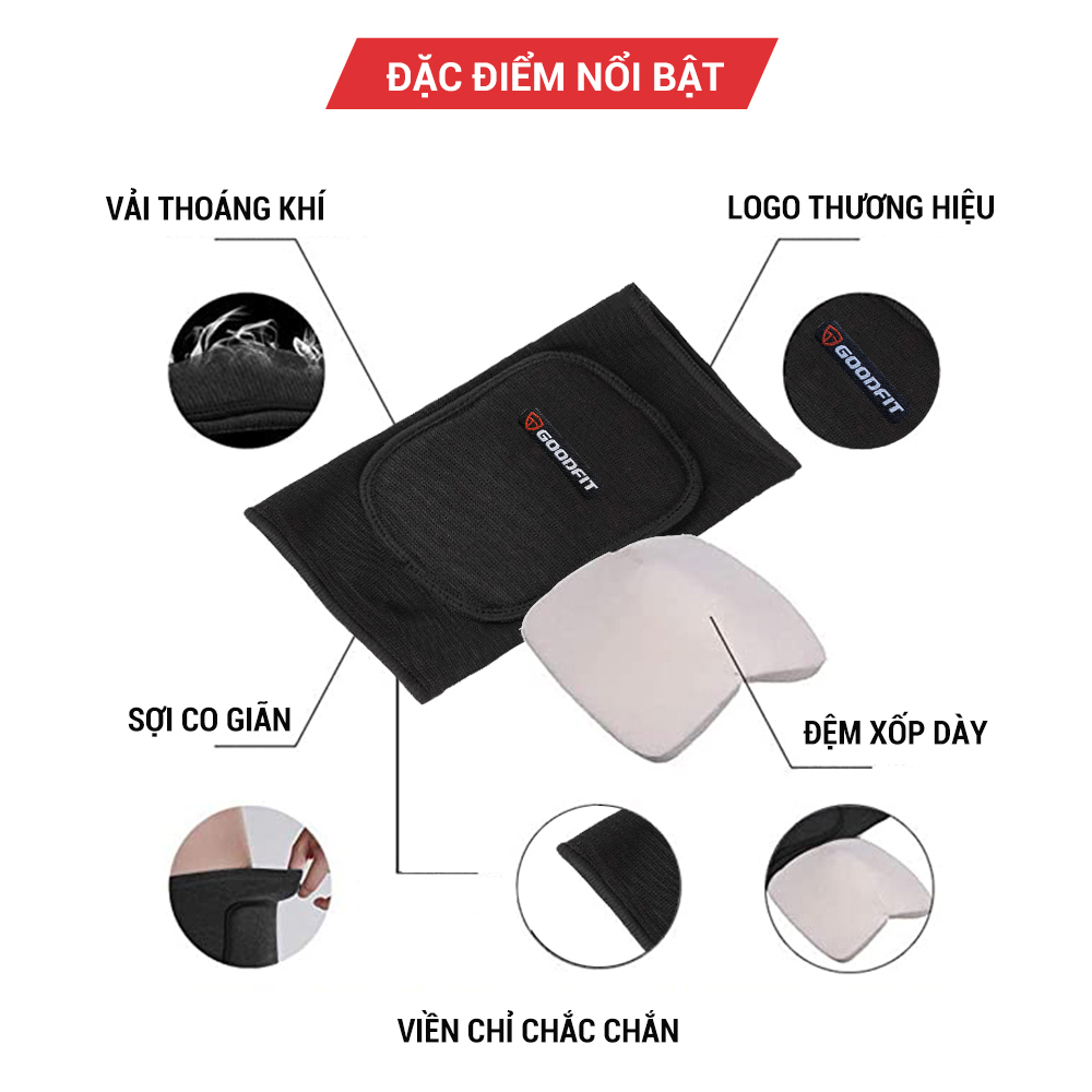 Bó gối thể thao, băng đầu gối GoodFit co giãn 4 chiều GF517K