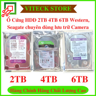 Ổ cứng hdd 2tb 4tb 6tb western, seagate chuyên dùng lưu trữ cho camera - chính hãng
