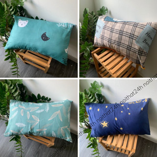 Vỏ Gồi Nằm Vải Cotton Pha Size 40 x 60, 50 x 70cm Không Khoá Kéo