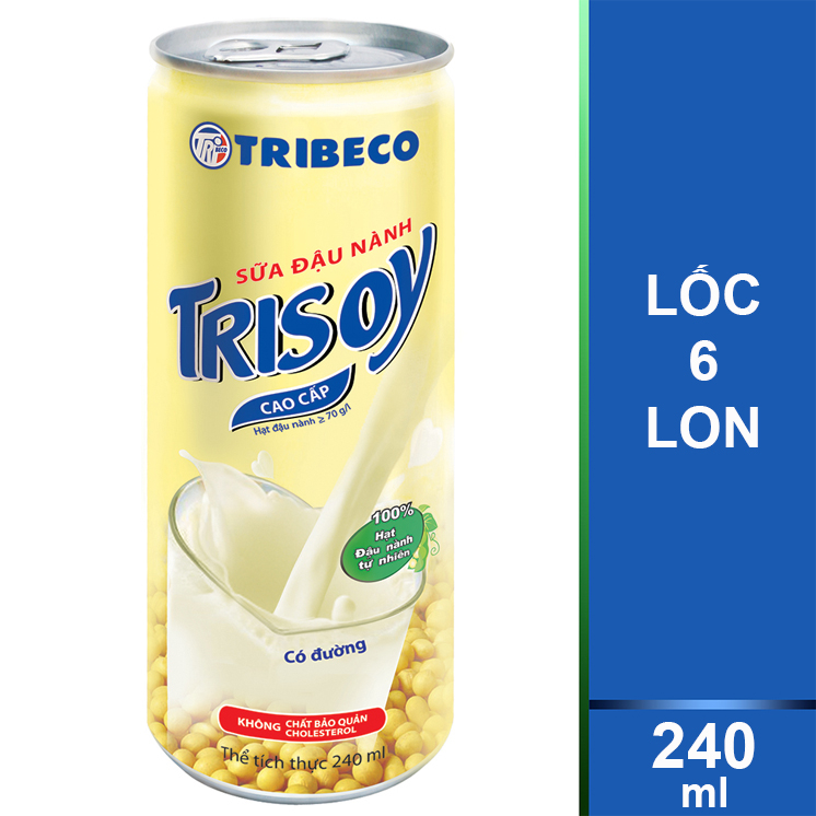 NƯỚC GIẢI KHÁT SỮA ĐẬU NÀNH TRIBECO LON 240ML