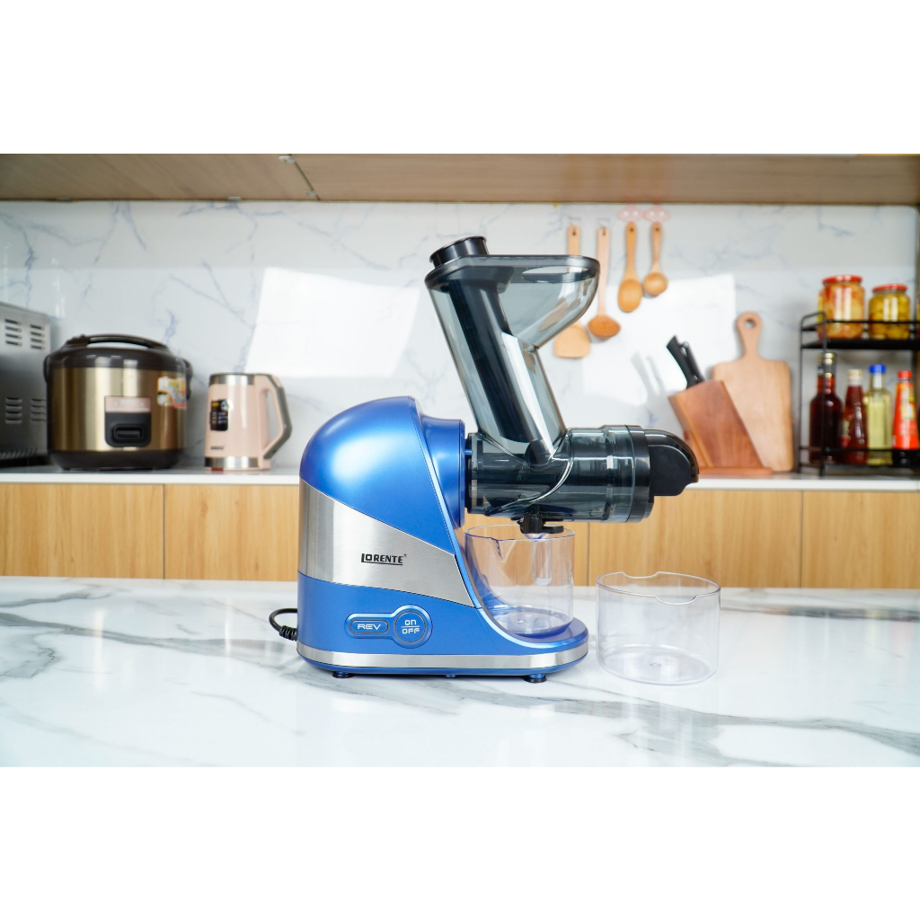Máy ép chậm trục ngang Lorente LT-2099, máy ép chuyên ép rau củ quả, ép kiệt giảm sinh nhiệt,nhỏ gọn