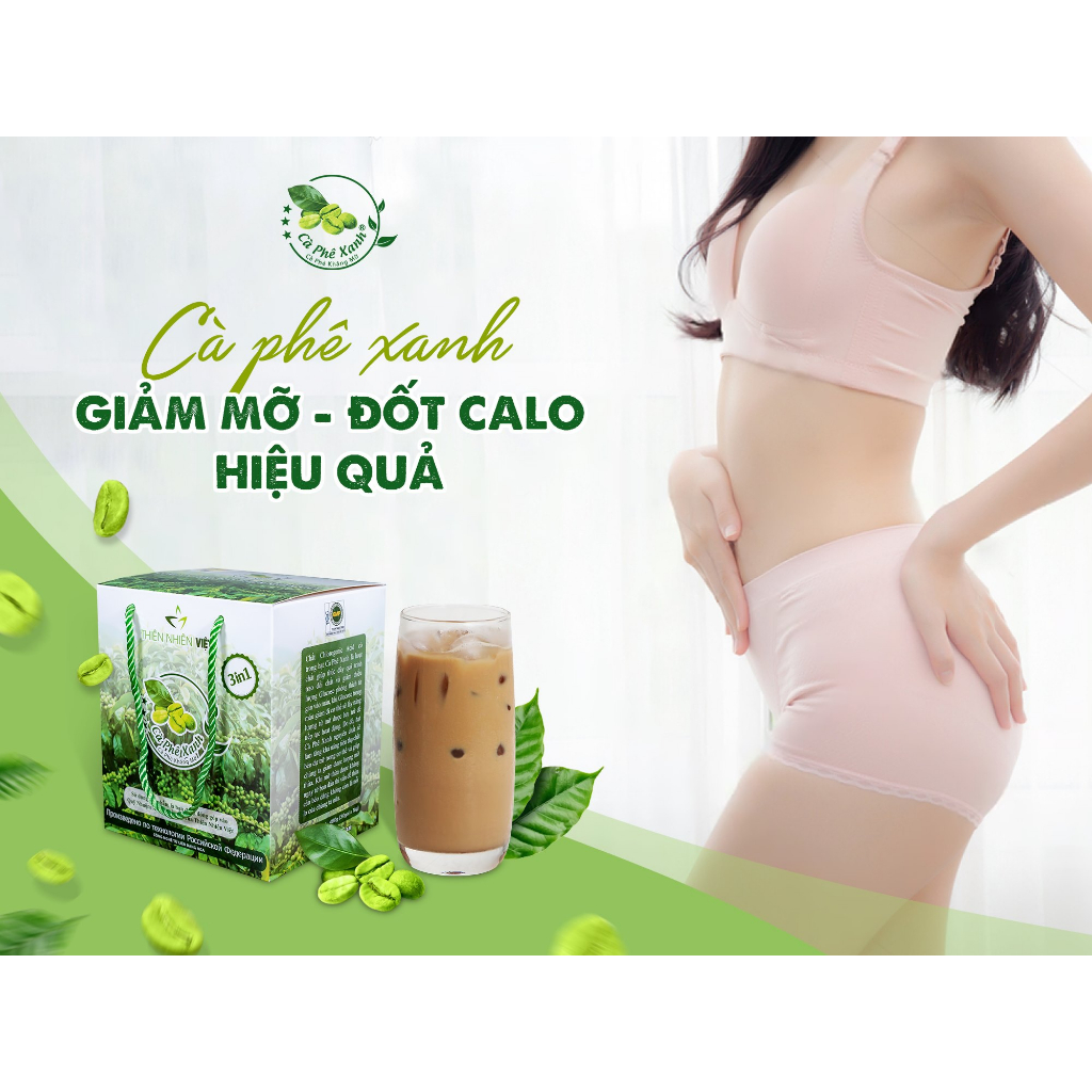 [CHÍNH HÃNG- MẪU MỚI 2023]Cà phê Xanh giảm cân kháng mỡ Thiên Nhiên Việt hộp 30 gói