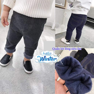 Quần trẻ em - Quần nỉ dáng Jean ấm áp ,dày dặn cho bé 6-18kg