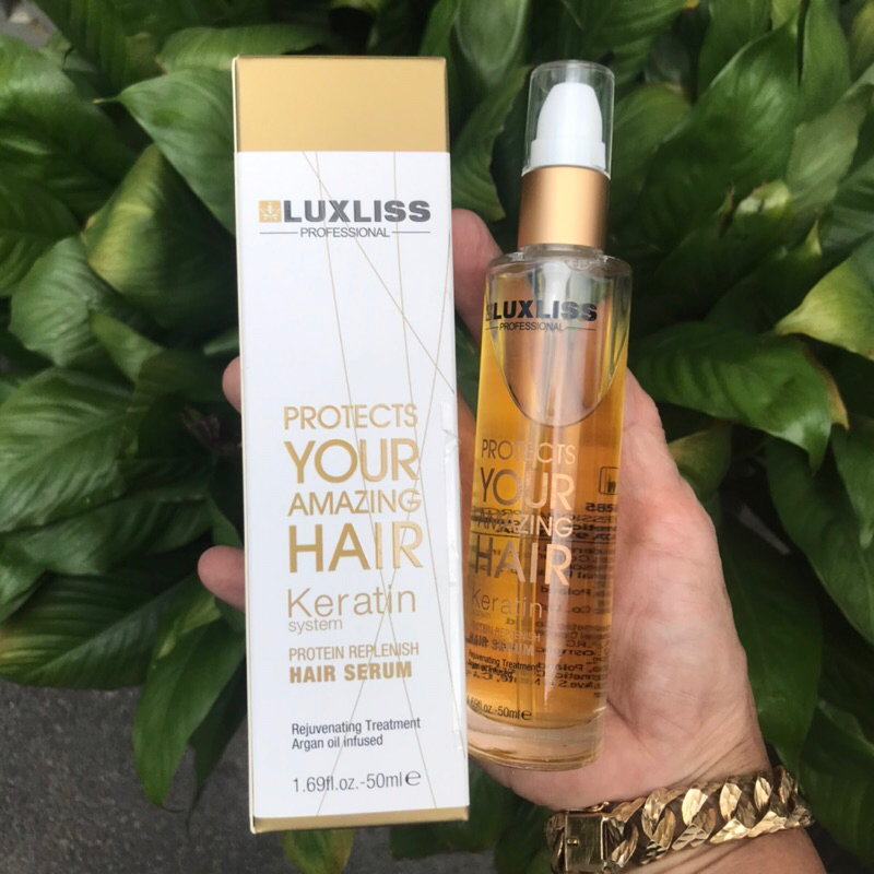 Tinh dầu dưỡng tóc cao cấp Luxliss Keratin Protein Replenish Hair Serum 50ml