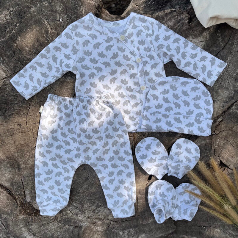 Bộ mũ bao tay bao chân sơ sinh thiết kế - giao ngẫu nhiên theo giới tính bé