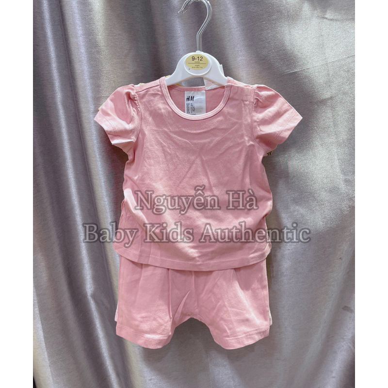 Set 3 bộ hè đùi cotton thun bé gái HM Auth 6-9m