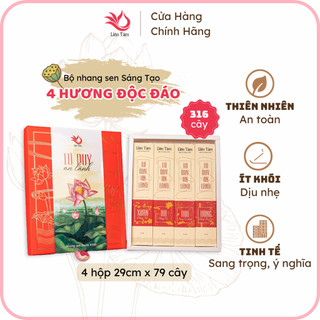 NHANG SEN LIÊN TÂM - BỘ TỨ QUÝ AN LÀNH 2021 - Nhang Sạch thiên nhiên hương đặc trưng Đồng Tháp