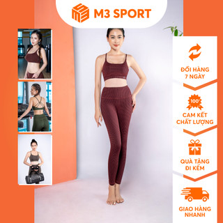 Set bra tập gym yoga đạp xe chạy bộ áo bra quần legging co giãn thoáng khí livan sport 212203