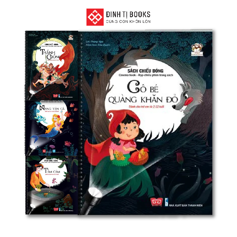 Sách chiếu bóng sáng tạo cho trẻ từ 2 - 12 tuổi - Nhiều chủ đề - Song ngữ Việt Anh kèm QR audio - Đinh Tị Books
