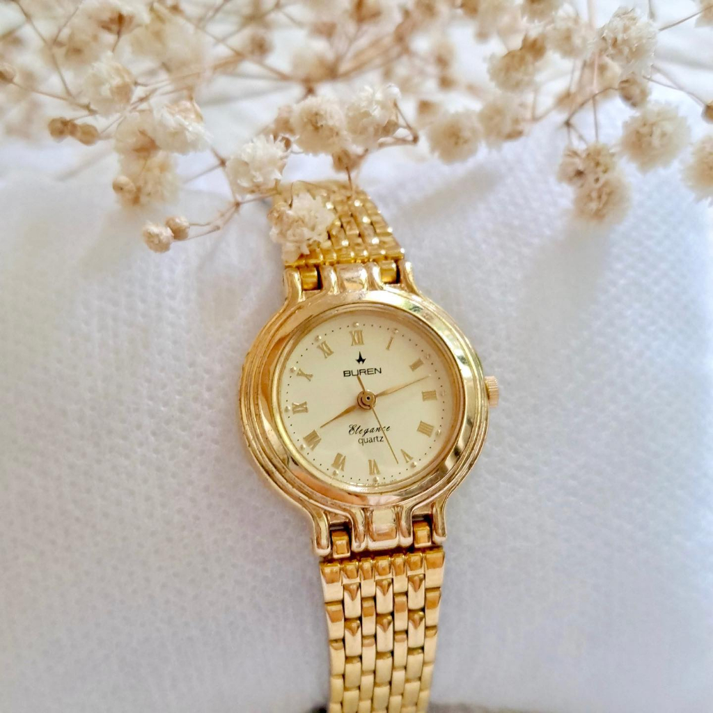 Đồng hồ Si Nhật - Nữ - BUREN Elegance / Mạ vàng toàn thân