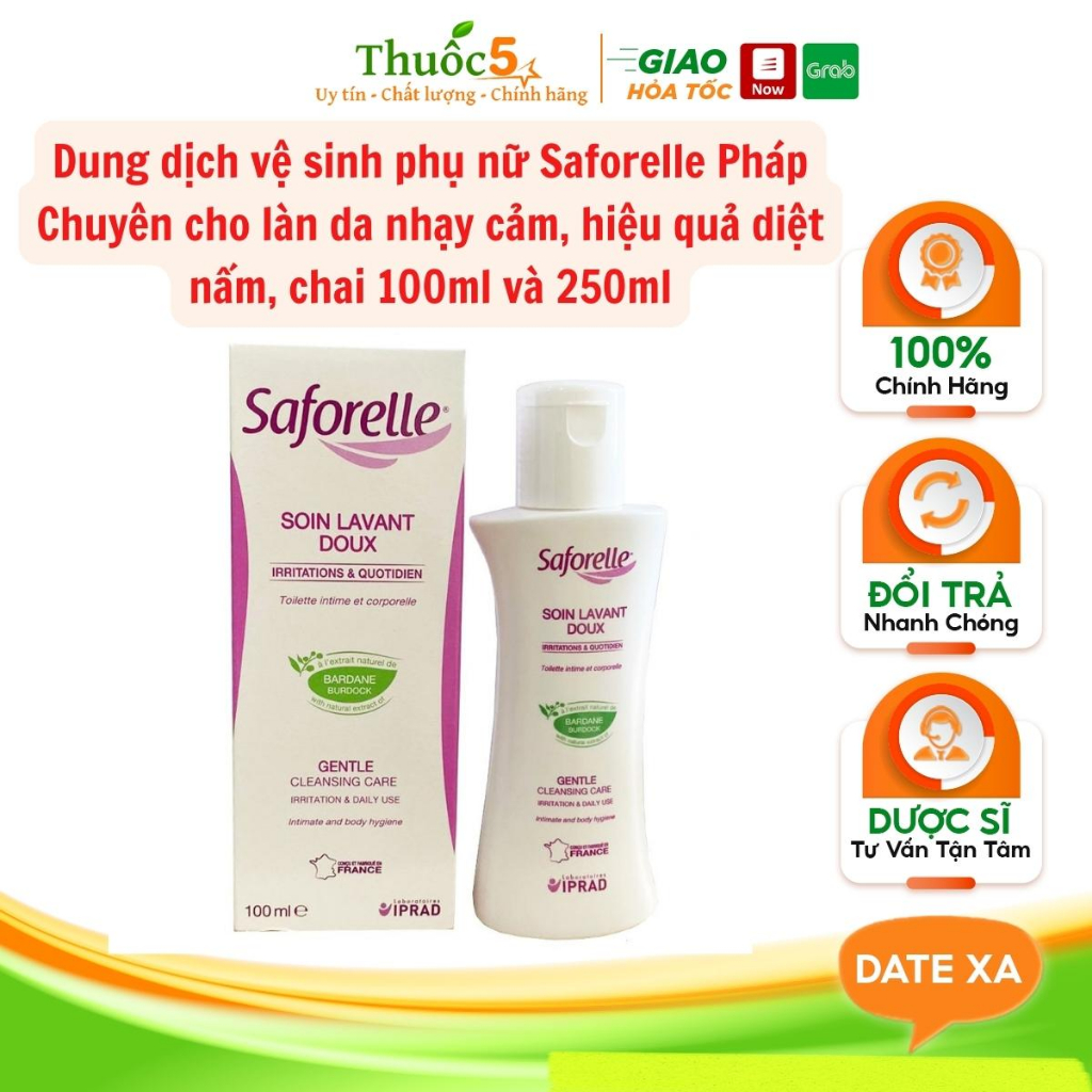 Saforelle Dung dịch vệ sinh phụ nữ cho da nhạy cảm chai 100ml, 250ml c