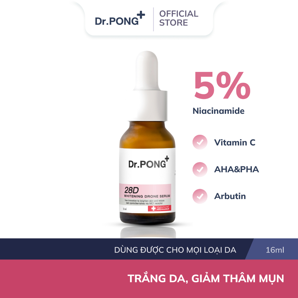 Serum trắng da, mờ thâm mụn Dr.PONG 28D Whitening Drone 16ml