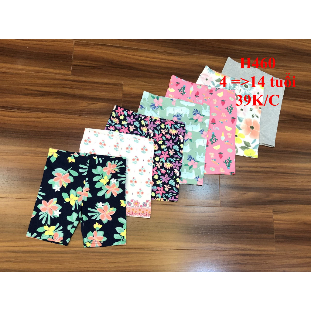 * Mã H460: Quần legging lửng, legging đùi bé gái đại hàng Cambodia xuất xịn.
