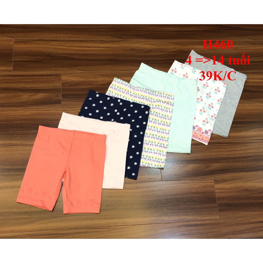 * Mã H460: Quần legging lửng, legging đùi bé gái đại hàng Cambodia xuất xịn.