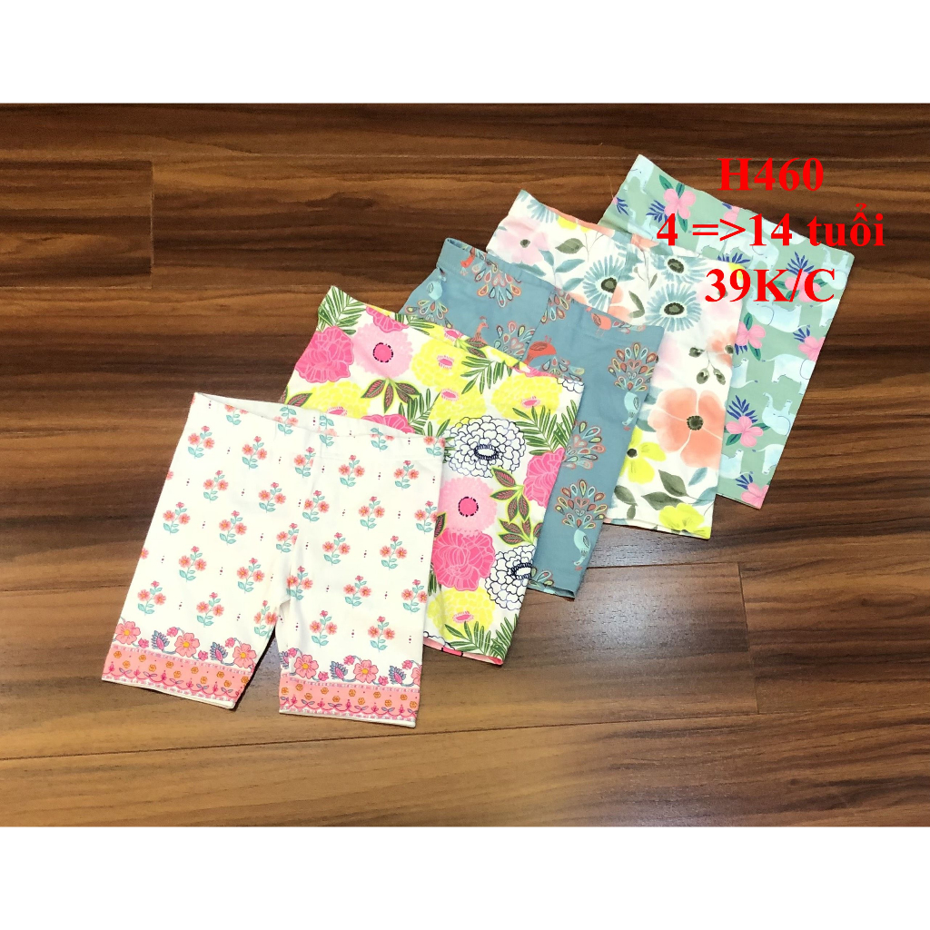 * Mã H460: Quần legging lửng, legging đùi bé gái đại hàng Cambodia xuất xịn.