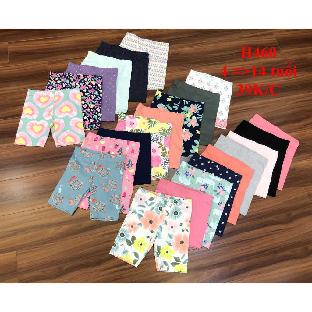 * Mã H460: Quần legging lửng, legging đùi bé gái đại hàng Cambodia xuất xịn.