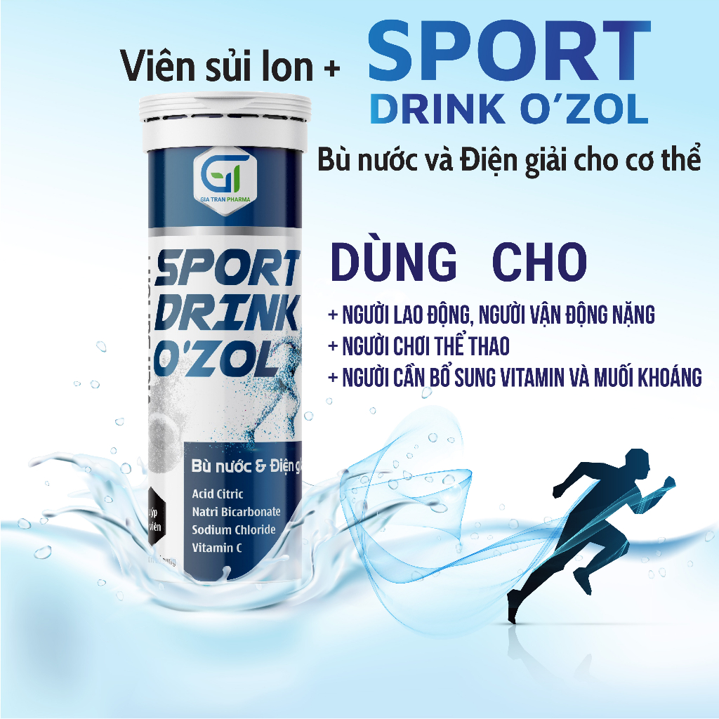 Viên Sủi Ion+ Sport Drink O zol - Bù Nước Và Điện Giải Kèm Các Vitamin