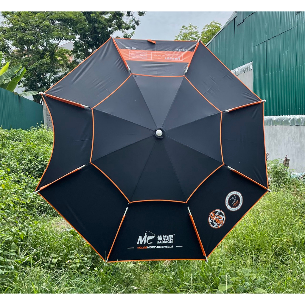 Ô dù câu cá chính hãng MC JIADIAONI màu đen 2 lớp dày dặn 3 size: 2,2m -2,4m và 2,6m