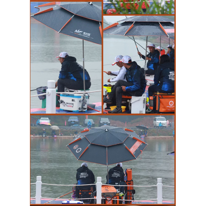 Ô dù câu cá chính hãng MC JIADIAONI màu đen 2 lớp dày dặn 3 size: 2,2m -2,4m và 2,6m