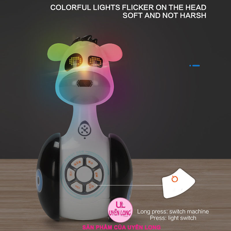 Robot Dog, Chú Chó Lật Đật Giúp Bé Học Và Làm Quen Với Tiếng Anh Từ Nhỏ, Nhạc, Đèn, Không Bao Giờ Ngã