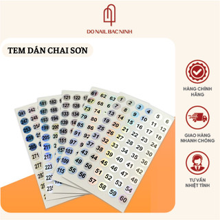 Tem dán số chai sơn, tem ánh phản quang 7 màu dễ nhìn
