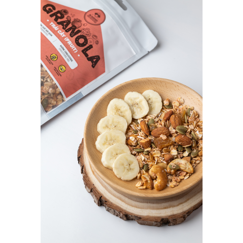 Combo 2 Túi Granola nướng mật ong DK Harvest - tặng kèm 1 bộ bát gáo dừa - 5 loại hạt dinh dưỡng nhập khẩu