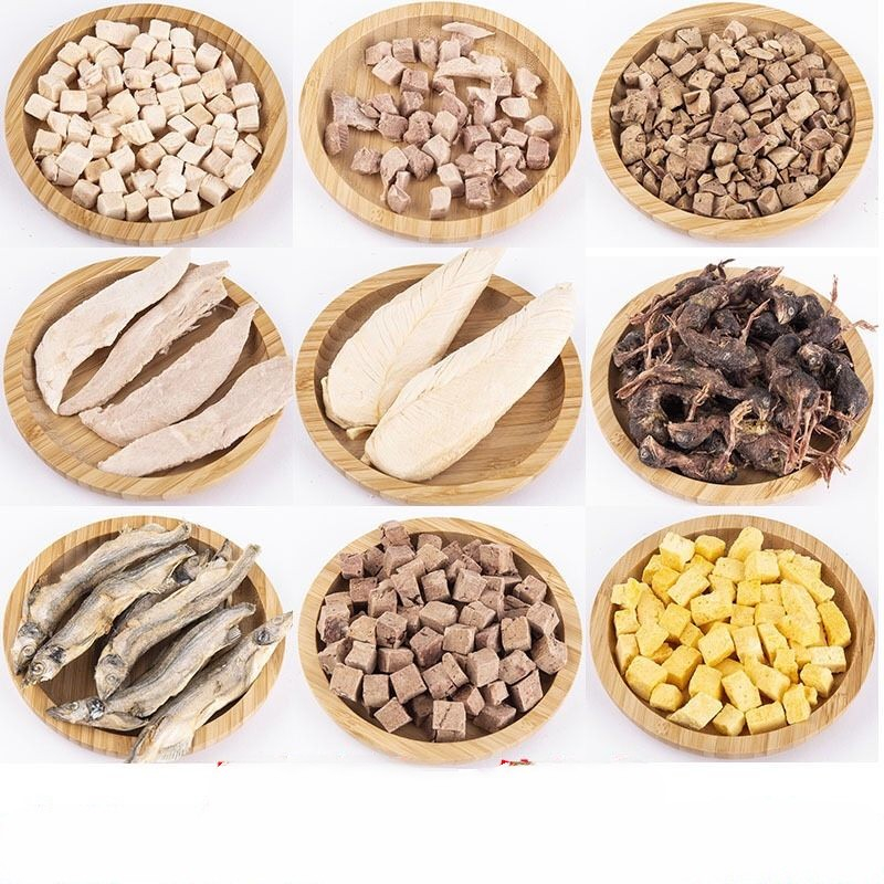 HỘP GÀ SẤY khô viên gà sấy 500GRAM  cho chó mèo, ức gà , viên gà , lòng đỏ trứng