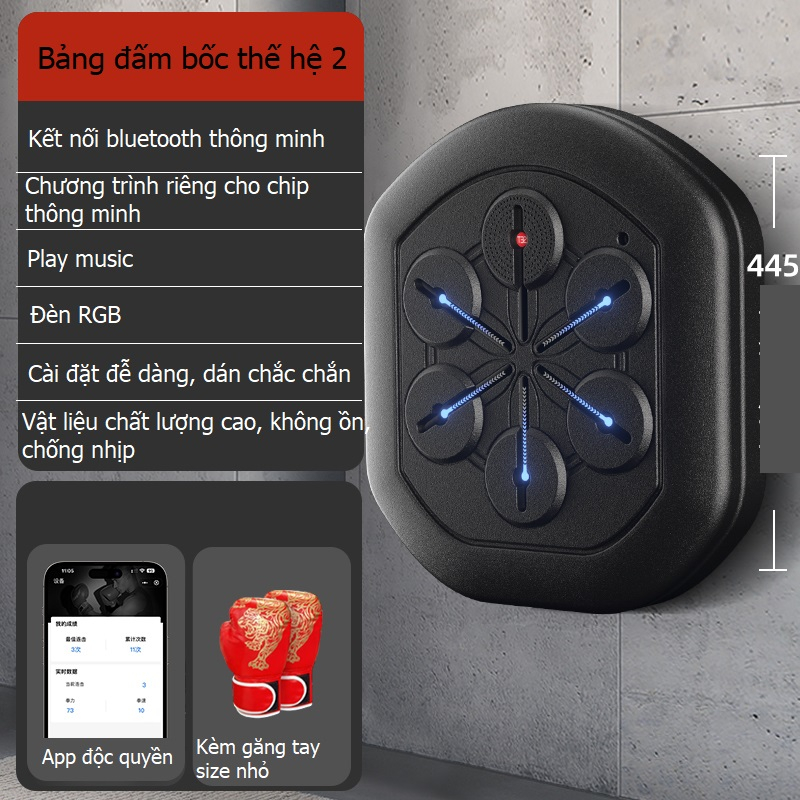 Máy đấm bốc âm nhạc thông minh boxing music bluetooth thế hệ mới 2023