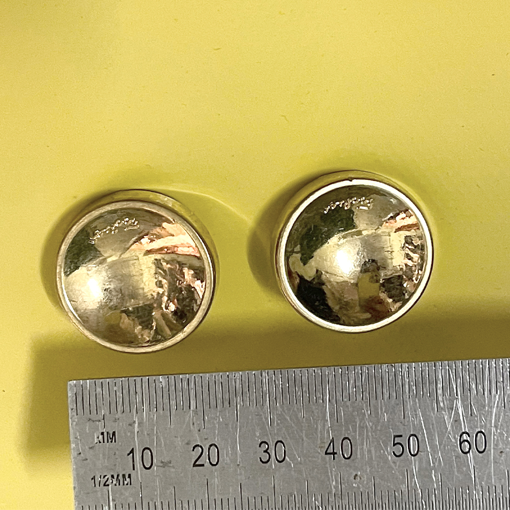 Cúc khuy áo khoác đồng đế lồi loại to 24mm hình tròn cho váy quần mũ dạ tweed đồ handmade