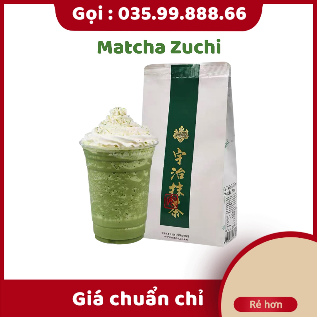 Bột Matcha Zuchi Uji Nguyên chất có đường ít 1kg pha chế matcha sữa tươi trân châu đường đen