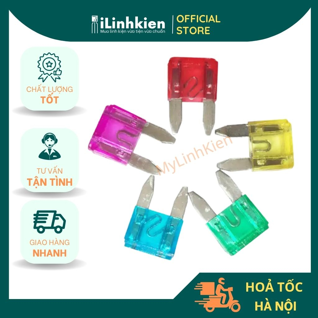 Cầu chì dẹp 30A 32V chân nhỏ cho ô tô, xe máy chất lượng cao.
