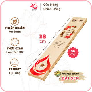 Nhang Sen Thuần Khiết Liên Tâm - 38cm - Hộp 90 cây - Nhang sen thiên nhiên, an toàn sức khỏe