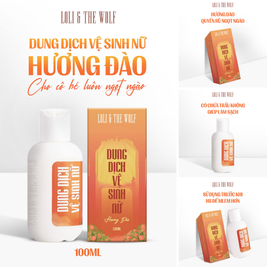 Dung Dịch Vệ Sinh Phụ Nữ Loli & The Wolf Hương Hoa Cỏ Và Trái Cây Dịu Nhẹ, Lành Tính Chai 100ml