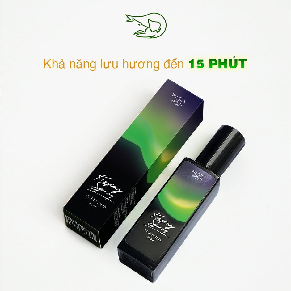 Xịt Thơm Miệng Kissing Spray Loli And The Wolf Hương Táo Xanh Ngọt Thanh The Mát Vị Bạc Hà Chai 20ml