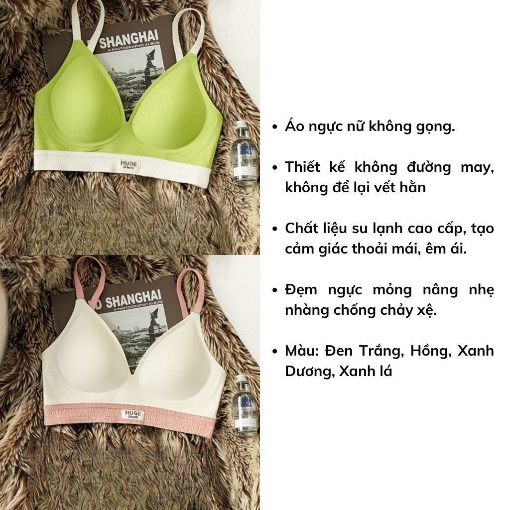Áo ngực nữ không gọng đệm mút mỏng ôm ngực vận động thoải mái chống chảy xệ DEVARI A454