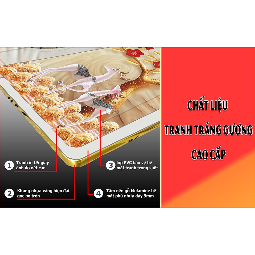 Tranh đồng hồ tráng gương cao cấp decor phòng khách, phòng ngủ siêu đẹp giá rẻ tặng kèm pin và đinh đa năng