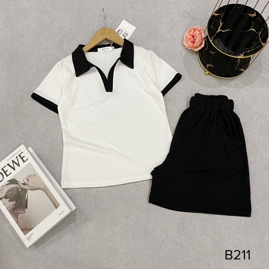 Set bộ áo polo quần đùi chất liệu thun tăm siêu đẹp - PIJAMA HOUSE