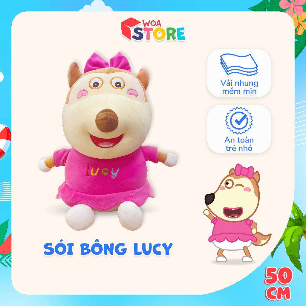 Gấu Bông Lucy Cute Cho Bé Gái - Chính Hãng Thương Hiệu Wolfoo