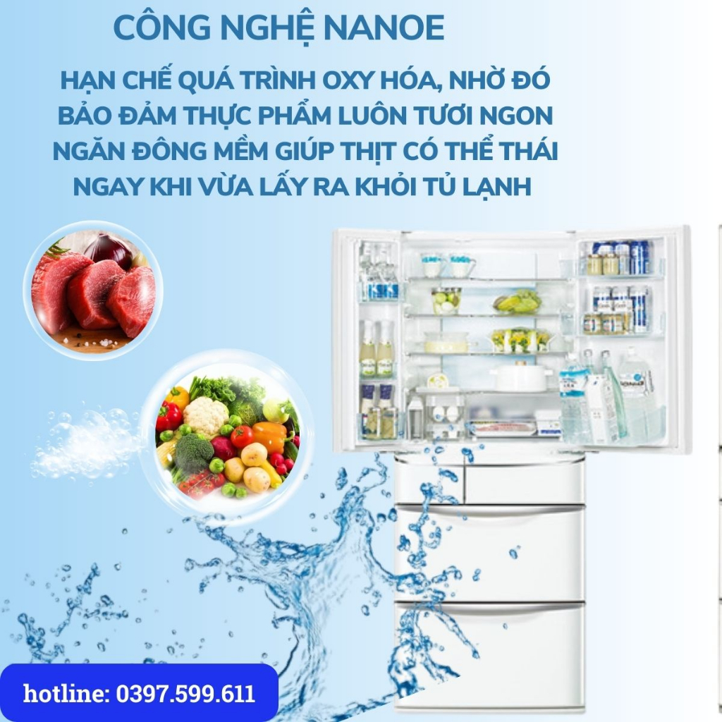 Tủ lạnh Panasonic NR-FTM477S 567L 6 cánh tủ lạnh cao cấp có làm đá rơi date cao công nghệ ngăn đông mềm độc quyền