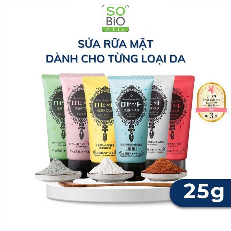 Sữa rửa mặt đất sét Rosette Nhật Bản 25g