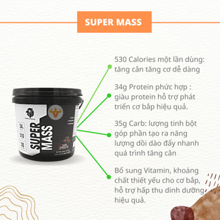 Super Mass Muscleking Tặng kèm Bình shaker 700ml Chính Hãng - Mr Nhat Healthy
